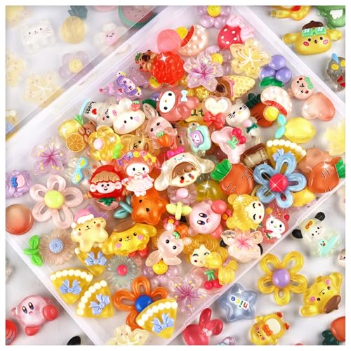 Tmtains Slime Charms Kawaii Resin Charms 3D Cute Nail Charm Mini Flatback Luminous Animal Charm Bulk Resin Jewelry Making Turtle Embellishments Supplies for Cell Phone Scrapbooking DIY Crafts - color: Dd Large Clear