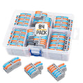 84Pcs Lever Wire Connectors, 2 in 2 Out Quick Compact Assortment Pack Electrical Connector for AWG24-12
