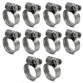 10 Pack SAE Size 5 Stainless Steel Hose Clamps, German Style Embossed Worm Gear Clamp, Adjustable 1/2 to 3/4 inch (12-20mm) for Automotive Fuel Vacuum Line - size: 1/2 to 3/4 inch (10 Pack)