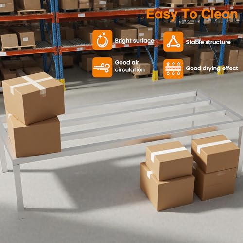Aluminum Dunnage Rack, Storage in Restaurant, Versatile for Industrial, Commercial & Home Storage Dunnage,Dry Brine Rack 12"x20"x46" - size: 46 IN
