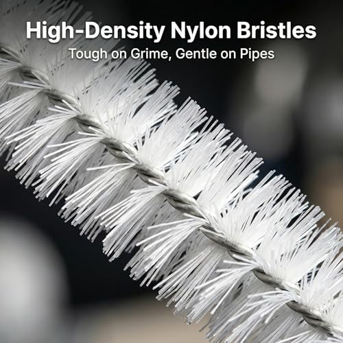 Flexible Drain Cleaning Brush Set, Long Pipe Cleaner for Kitchen Sink, Shower, Tub Hair Clogs, White, 4 Pack