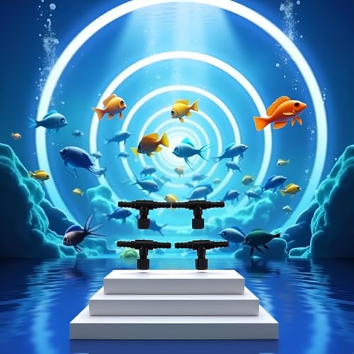 10 Pcs Black T Shaped Aquarium Air Valve, Plastic Fish Tank Air Line Flow Control Regulator Valve Aquarium Air Pump Accessories Adjustable Connector Switch Tap