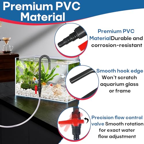 2 PCS Automatic Aquarium Water Refiller – PVC Wall-Mounted, Hands-Free & Spill Free Water Changer Hook with Flow Switch – Compatible with Python Systems – Filler Tube for 1/2", 5/8", 3/4" Hose