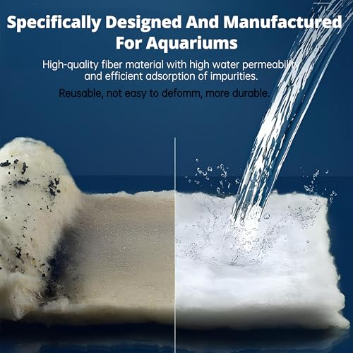 UBeesize Aquarium Filter Media Floss, 12 ft Cut to Fit Pond Filters for Outdoor Ponds and Fish Tank, High Efficiency Aquarium Filter Material, No Dye and Reusable Filter Floss - size: 12" x 144"