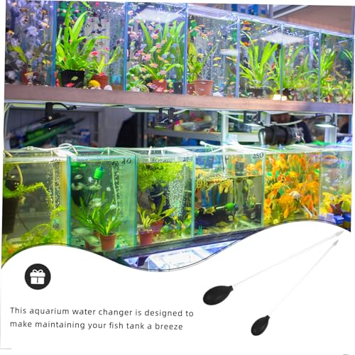 2pcs Manual Aquarium Water Changer Fish Tank Cleaner High Efficiency Siphon Tube for Gravel and Waste Removal Reusable Aquarium Cleaning Tool