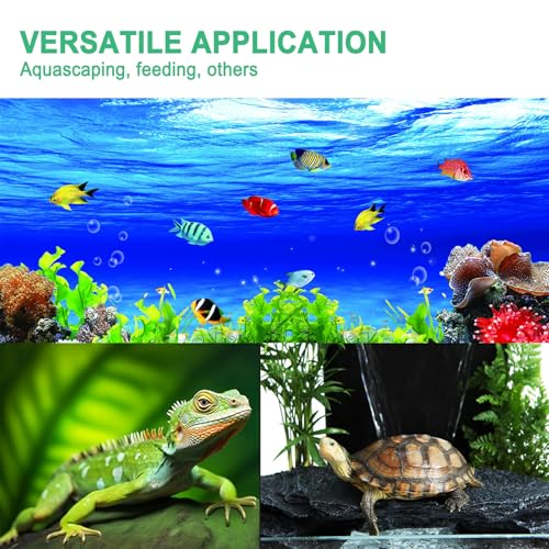 18.9 inch Aquarium Tweezers with Hanger, 2025 New Extra Long Feeding Tongs, Stainless Steel Large Aquascape Tools for Fish Tank, Terrarium，Aquascaping, Reptile Snake (Straight) - size: 18.9inch, Straight