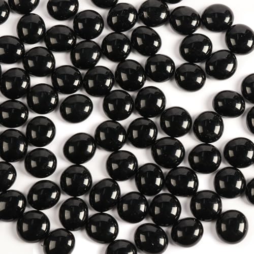 5Lb Black Glass Marbles, Black Glass Rocks, Decorative Black Glass Pebbles for Vase Fillers Fish Tank Plants Flower Pots Fountains Crafts Table Scatter and Fire Pits - color: black, size: 5LB