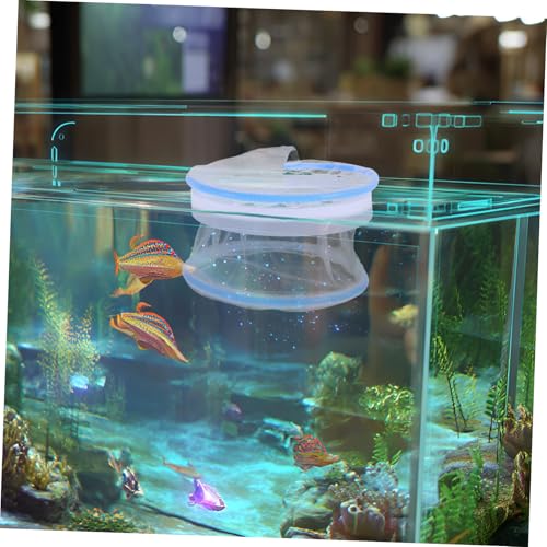 GALPADA 2Pcs Floating Breeding Box for Guppies Compact Nursery Tank Divider with Ventilated Lid Aquarium Breeding Chamber for Neocaridina Shrimp Transparent Mesh Design