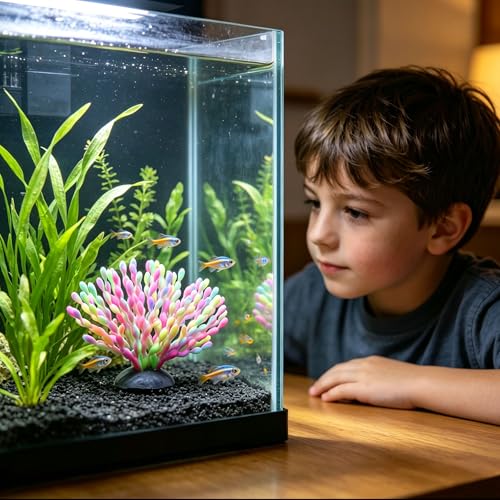 ZtohPyo Glow in the Dark Aquarium Decor, Safe Soft Silicone Fluorescent Fish Tank Decorations Artificial Sea Grapes for Fish Tank Landscape Decoration, 7.09" D x 4.72" H - color: Sea Grapes
