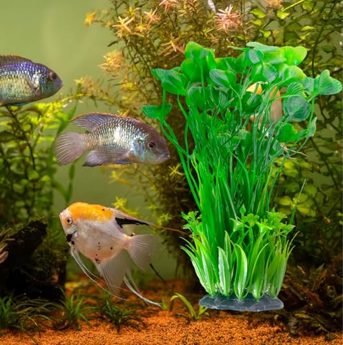 Large Plastic Aquarium Plants,2 Pcs Tall Fish Tank Plants Decor Artificial Seaweed Water Plant Ornament Freshwater and Saltwater Extra Large Aquarium Plant Decorations for Small Tanks - color: Green (Style C)