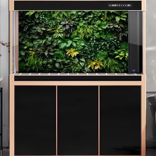 2 Packs Rock Wall Reptile Tank Background Lush Green Tropical Leaves Aquarium Background Nature's Embrace Tropical Green Plants Fish Tank Backgrounds Moss Wall Reptile Enclosure Backgrounds 36x18in - color: Green, size: 36(W)x18(H)in