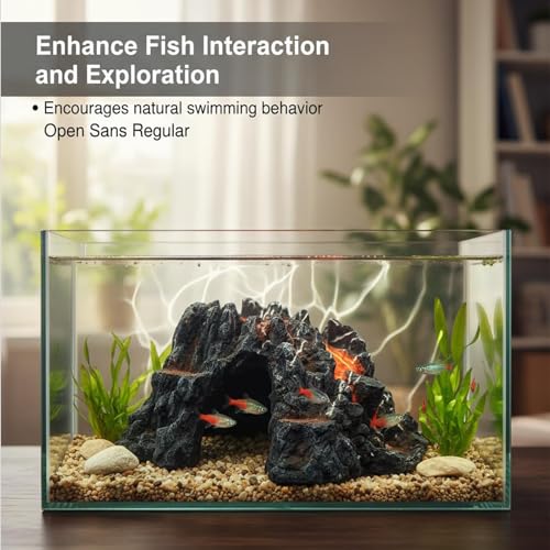 Aquarium Decorations Cave Fish Tank Accessories Volcano Decor (Large)
