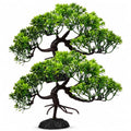 POPETPOP 2 Pcs Fish Tank Bonsai Ornament - Aquarium Landscaping Aquatic Plants, Plastic Bonsai Fish Tank Pine Tree for Aquarium Decor