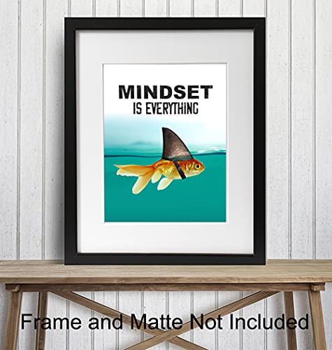 Motivational Wall Art Posters for Home, Office - Mindset is Everything - LARGE 11X14 - Inspirational Gifts for Men, Students - Entrepreneur Wall Art Decor - Uplifting Self-Improvement Positive Quotes - size: 11"L x 14"W, style: Unframed