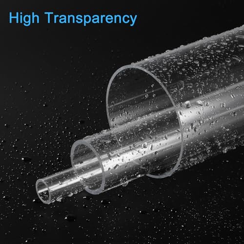 MECCANIXITY Plastic Pipe Rigid Polycarbonate Round Tube Clear 0.67"(17mm) ID 0.78"(20mm) OD 14" (350mm) High Impact for Lighting, Models, Water Plumbing - size: 0.67"IDx0.78"ODx14"
