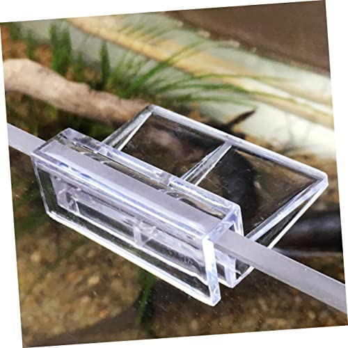 WOONEKY 10pcs Fish Tank Stand Cover Holder Acrylic Racks for Tanks Aquarium Cover Support Brackets - size: 5.5X5X1.8CM