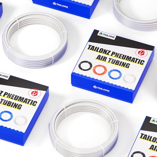 TAILONZ PNEUMATIC Air Line 3/8 inch od White Pneumatic Nylon Tube 32.8ft Air Brake Tubing Nylon Hose - color: White-Nylon, size: 3/8'' OD/32.8ft/10m