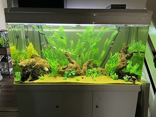 Aquarium Decorations Plastic Plants 24" Large Artificial Fish Tank Plant Ornament for Fish