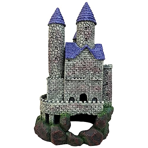 SLOCME Aquarium Middle Ages Resin Castle Decorations - Fish Tank Gothic Castle Hiding Cave Ornament