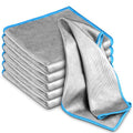 Airlab Glass Polishing Cloth Streak Free Miracle Microfiber Cleaning Cloth Lint Free Cleaning Rags for Glasses Kitchen Dish Mirrors Easy Clean, Pack of 6, 12" x 12", Sliver-Blue - color: Sliver-blue, Pack of 6