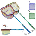 DaddyGoFish Kids Fishing Net - Extendable Telescopic Landing Net for Boy Girl Children Catching Small Fish Crab Shrimp Minnow Dragonfly Beach Pier Lake River Ocean - color: Style 2 (2 Pack, Blue + Green)