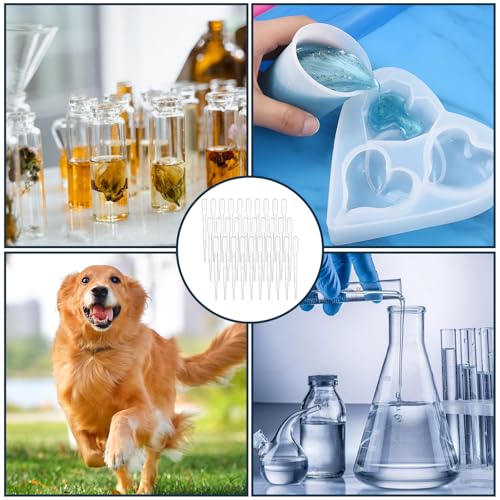 30PCS 3ML Dropper Pipettes Essential Oil Transfer, Disposable Plastic Pipette Eye Dropper for Science Experiments, Crafting, Makeup Tool