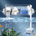 Premium Multi-Layer Aquarium Filter for 5 to 30 Gallon Fish Tanks: Oxygenating Water Wheel, Low-Noise Operation, Dual-Sided Suspension, Transparent