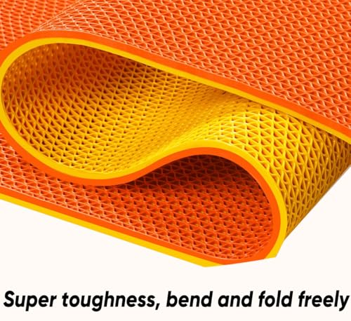 PVC Drainage Floor Mat Non-Slip Commercial Wet Area Mat for Outdoor and Indoor Restaurant Kitchen Bar Swimming Pool Splash Matting Water Drain Flooring Mat (Orange and Yellow, 3FTX11FT) - color: Orange and Yellow