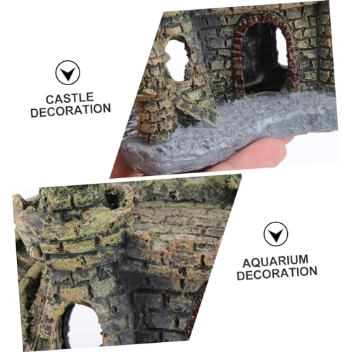 LIOOBO Antique Mini Castle Aquarium Ornament Aquatic Decoration for Freshwater Saltwater Fish Tanks Provides Hiding Spot Visual Appeal Design