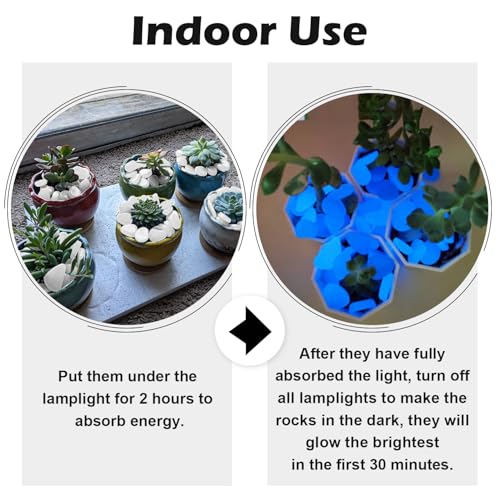 NAMTSO Glow in The Dark Rocks Outdoor, 500 pcs White Solar Rocks for Landscaping, Outdoor Decor Glow in The Dark Stones, Glowing Pebbles for Garden Backyard Patio Lawn Pond Fish Tank Aquarium Decor - color: White