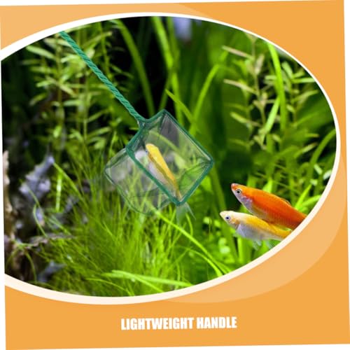 Kisangel 2pcs Fine Mesh Aquarium Fish Nets with Plastic Handles 4-inch Square Scoop Nets for Pond and Fish Tank Cleaning for Aquarium Maintenance