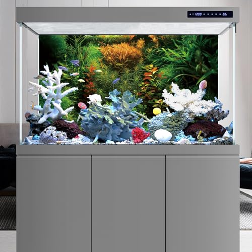 AWERT 36x20 inches Aquarium Background Seagrass Aquarium Background Aquatic Plant River Bed & Lake Fish Tank Background Vinyl Background - size: 36x20in/90x50cm