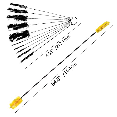 19 Pieces Tube Cleaning Brushes Set,Flexible Double-Ended Hose Brush with Stainless Steel Long Tube Cleaning Brush,Aquarium Brushes, Pipe Cleaner,Filter Brush,Drain Brush for Home Kitchen