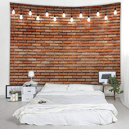 WODEJIA Red Brick Wall Print Fabric Tapestry Decorative Wall Art Tablecloth Bedspread Picnic Blanket Beach Throw Blanket Multifunctional for Bedroom Hall Dormitory Living Room Hanging 59 x 51 inches - color: Red Brick Wall, size: 59"L x 51"W