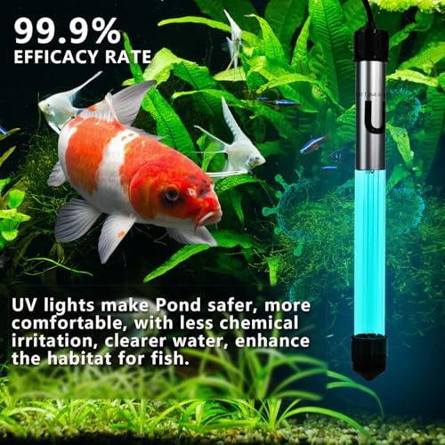 20W Pond UV Light for 100-1200 Gallon, Aquarium UV Light, UV Water Clarifier for Koi Pond, Cold Plunge, Aquarium, Swimming Pool, Spa and Fish Tank Algea Control - color: 20W for 1000 Gallon