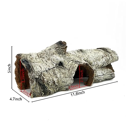 JIHAQUA Aquarium Resin Bark Terrarium Decor, Lizard, Snake or Reptile Hide,Lizard, Spider and Aquarium Fish Hide Cave (Medium Bark A)