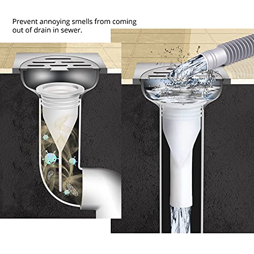 Drain Backflow Preventer, One Way Valve, Adjustable Silicone Sink Floor Drain Trap for Pipes Tubes in Toilet Bathroom Kitchen (White-4)