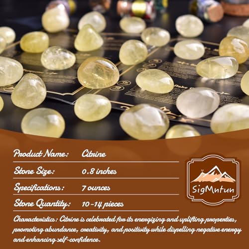 Polished Stone Set Citrine Crystals, 0.8" Handpicked Tumbled Gemstones Rocks, Pebbles for Reiki, Chakra, Healing, Home Decor - color: Citrine, size: 0.8"