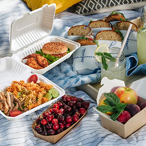 ECOLipak Clamshell Take Out Food Containers, 9 * 6 inch 75-Pack Disposable To Go Containers, To Go Boxes for Food Salad - color: 9*6 in, 1-Compartment,75Pack