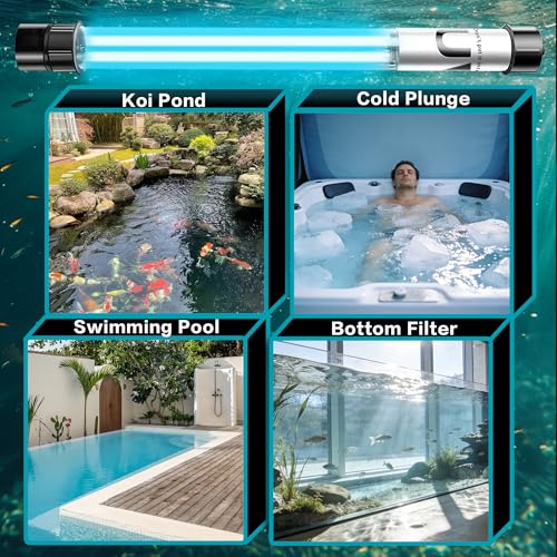 20W Pond UV Light for 100-1200 Gallon, Aquarium UV Light, UV Water Clarifier for Koi Pond, Cold Plunge, Aquarium, Swimming Pool, Spa and Fish Tank Algea Control - color: 20W for 1000 Gallon