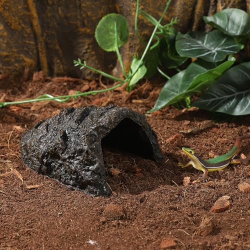 Aquarium Amphibians Hideout Cave Fish Rock Habitat Resin Stone Water Ornament Terrarium Tank Decor Hideaway for Pets Turtle Small Reptile