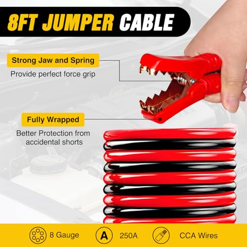 Nilight Car Emergency Kit with Jumper Cable, First Aid Kit Safety Assistance Tools for Travel Camping Outdoor Cars Truck SUV RV, Roadside Essentials with Flash Light - color: Essential Kit+Air Compressor+Tire Fuse kit