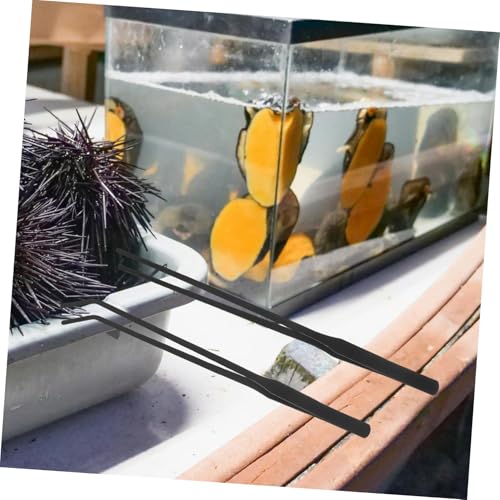 VICASKY 4pcs Long Fish Tank Tweezers Set Curved Straight Tongs for Aquascaping Aquarium Maintenance Tools Fish Feeding Reptile Care