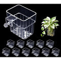 12 Pack Clear Aquarium Plant Holder Top Hanging for Fish Tank, Aquariums Planter Basket Pots for Aquatic Plants