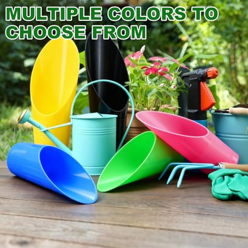 M METERXITY 6-Pack Bonsai Soil Scoops, Plastic Garden Soil Scoops Bucket Shovel Potting Scoopers for Transplanting/Flower Planting/Plant Succulent, Colorful Small Gardening Tools [Green, Pink] - color: Green, Pink