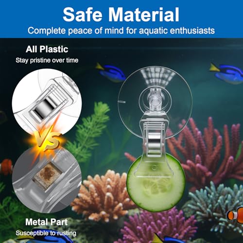 Xinjoduz 8 PCS Suction Cup Clips, Aquarium Clips, Transparent Small Suction Cups for Glass, Aquarium Suctions Cups, Window SuctionCup Clip for Shower Curtain Feeder Fish Tank Accessories