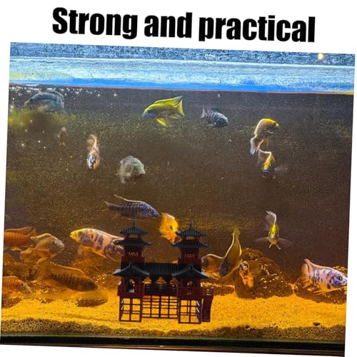 Unomor Artistic Mini Pavilion Ornament Chinese Traditional Architecture Bonsai Fish Tank Decor