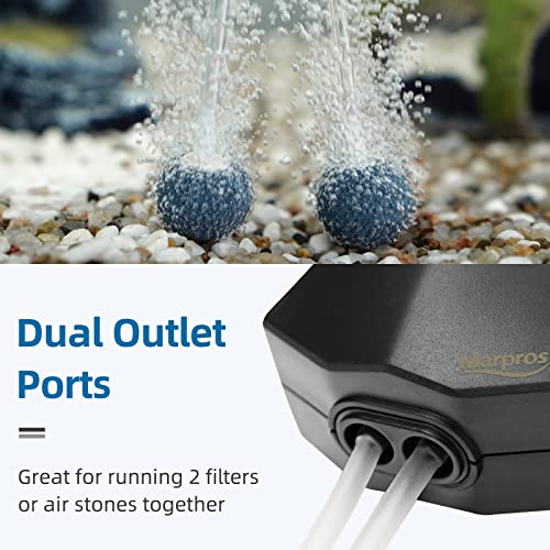 Aquarium Air Pump Single Outlet/Dual Outlet Adjustable Aerator with Accessories for 10-100 Gallon Fish Tank - style: M-200 3W (20-40gal)