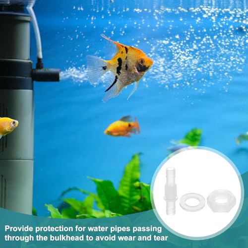 uxcell 10Pcs Plastic Hose Barb Fitting, 5/16" x 5/16" Bulkhead Adapter Union Splicer Mender Pipe Connector with M12 Nut and Washer for Aquarium Air Water Fuel - size: 5/16" x 5/16", M12 Nut