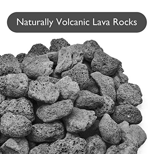 Skyflame 10LB Lava Rocks for Fire Pits, Fire Tables, Fireplaces, Garden Landscaping Decoration, Indoor and Outdoor Use, 1"-2" Natural Sizes, Black - color: Black, size: 1" - 2"